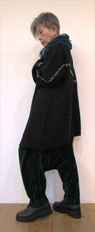 ♡♡新品♡♡モユル もゆる 萠♡♡アート柄サルエルパンツ♡♡ 孔雀の花サルエルパンツ 今昔 KJ-29205 和柄 和風 狐 きつね キツネ